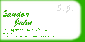 sandor jahn business card